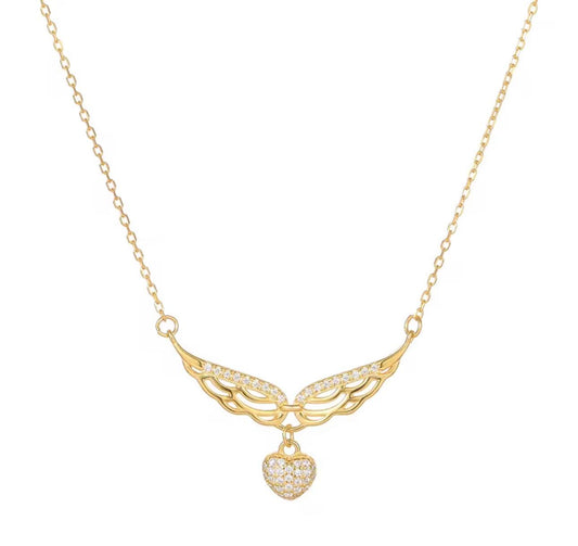 Angel Wings Heart Necklace 🤍✨